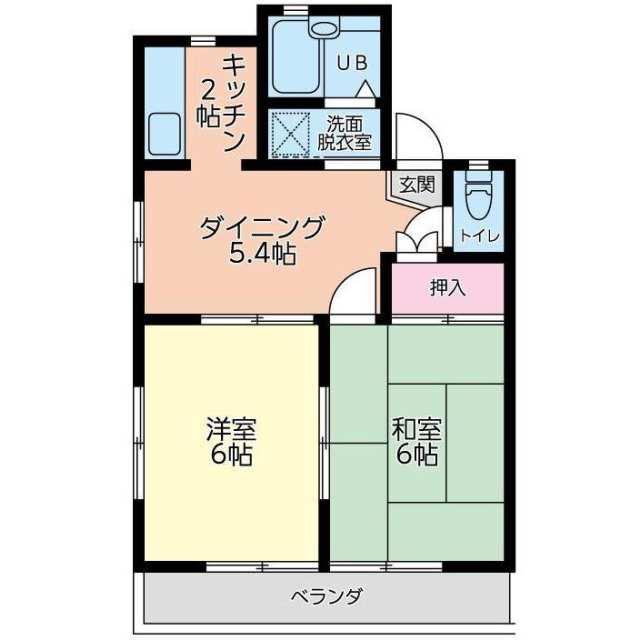 ドエル陽光台(2DK/2階)の間取り写真