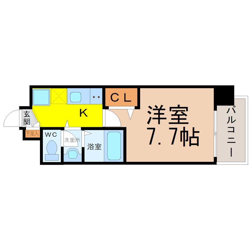 アルフィーレ新栄(1K/4階)の間取り写真