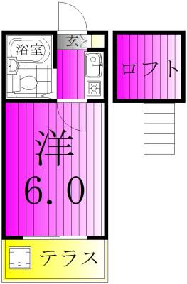 ジュネパレスシオン(1K/1階)の間取り写真