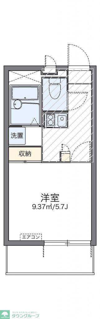 レオパレスオネスティIII(1K/3階)の間取り写真