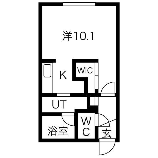 ナチュラルネスト札幌医大前(1K/3階)の間取り写真