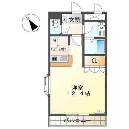 グレイスエクセレンス(1K/2階)の間取り写真