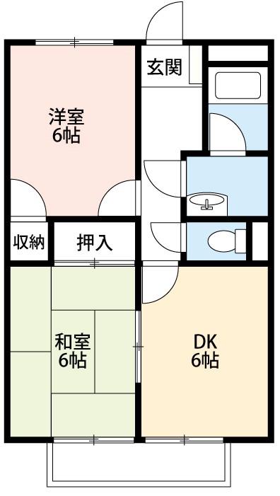 SURPLUS TWO ライフ(2DK/1階)の間取り写真