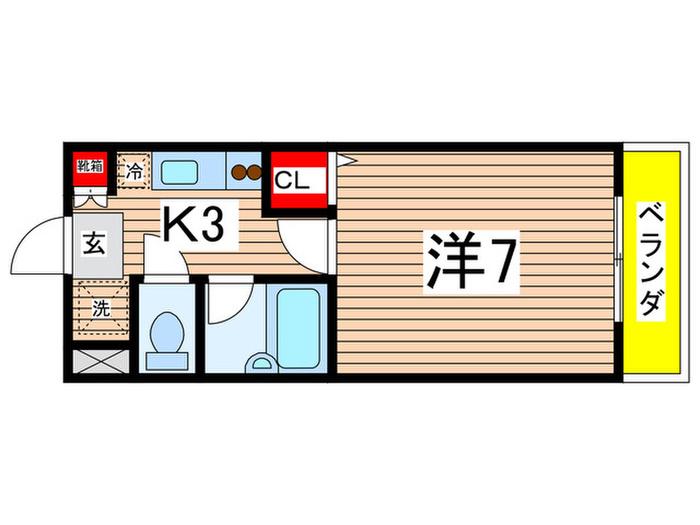 シュアーヴ西本II(1K/2階)の間取り写真
