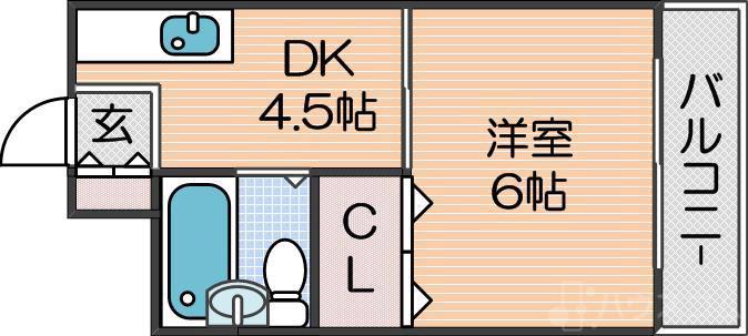ラパンジール大国III(1DK/3階)の間取り写真