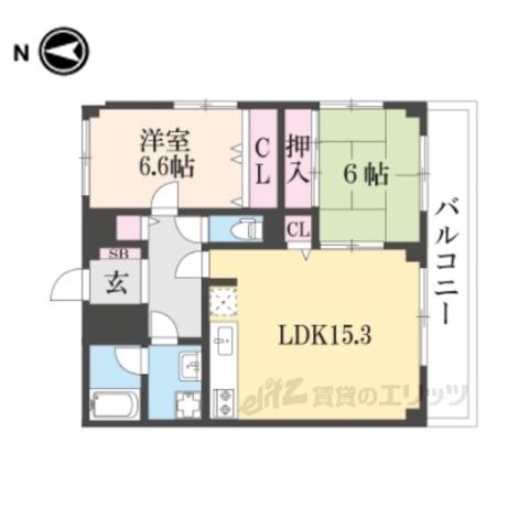 レフレール深川(2LDK/2階)の間取り写真