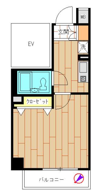 アリーチェ高田馬場(1K/2階)の間取り写真