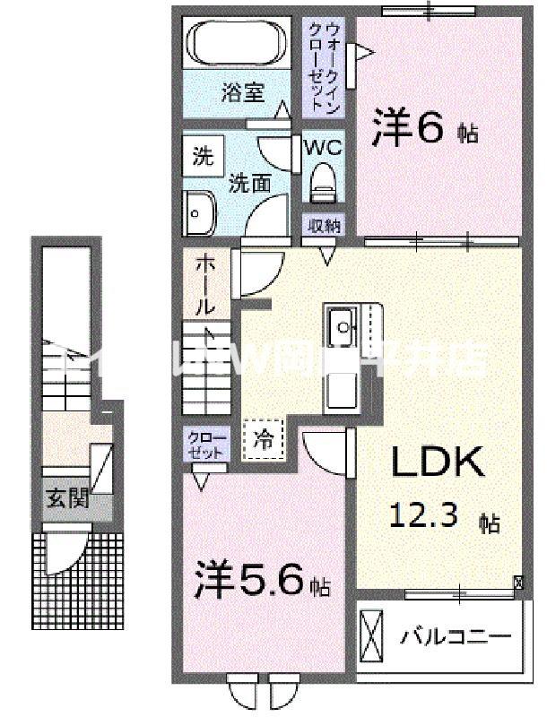 グリーン ローリエ(2LDK/2階)の間取り写真