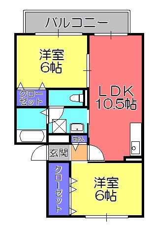 リサージュ8(2LDK/2階)の間取り写真