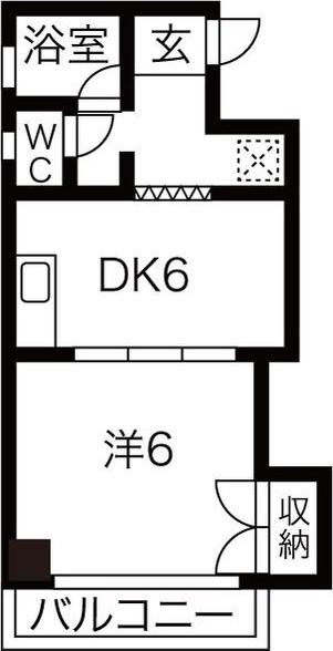 第3記念橋ビルヂング(1DK/6階)の間取り写真