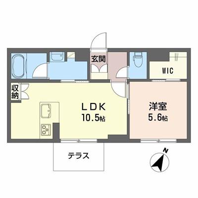 シャーメゾン サリーレ(1LDK/1階)の間取り写真