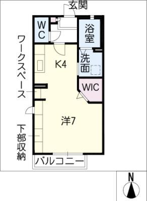 RIVERPOOLJ(1K/1階)の間取り写真