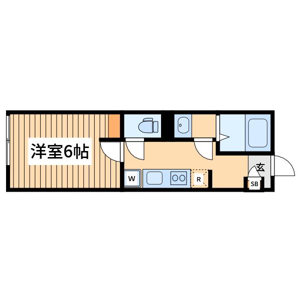 カインドネス相模原(1K/3階)の間取り写真