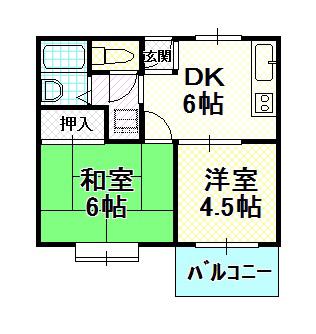 サニーコート泉佐野(2DK/2階)の間取り写真
