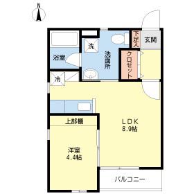 ブラシス薫(1LDK/1階)の間取り写真