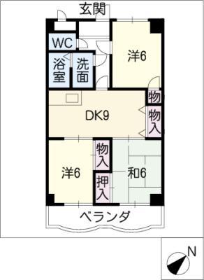 フォレスタ泉(3DK/3階)の間取り写真