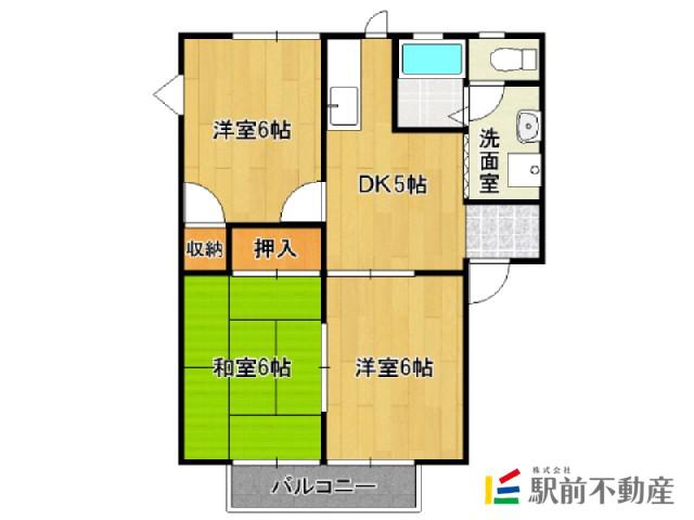 ちろりん村A(3DK/2階)の間取り写真