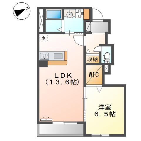ヴァンベール(1LDK/1階)の間取り写真