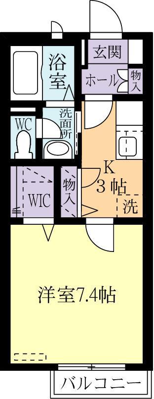 ルミエール(1K/1階)の間取り写真