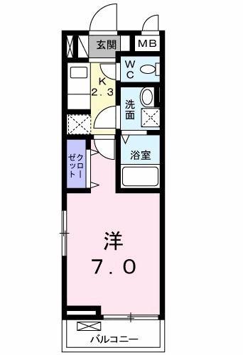 クレール(1K/3階)の間取り写真