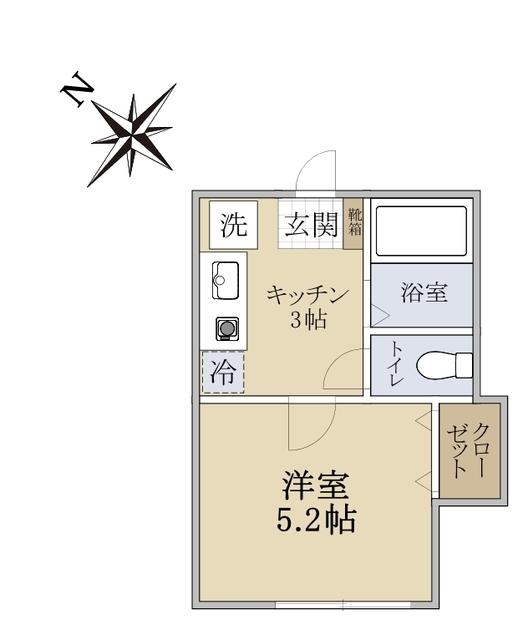 ヴィクトリアガーデン(1K/1階)の間取り写真