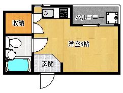 アトラクトKSC(ワンルーム/3階)の間取り写真