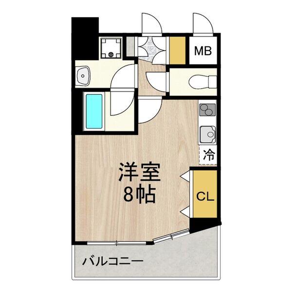 CITY SPIRE 名駅北(ワンルーム/9階)の間取り写真