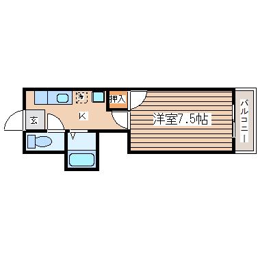 モリヤハイツ(1K/1階)の間取り写真