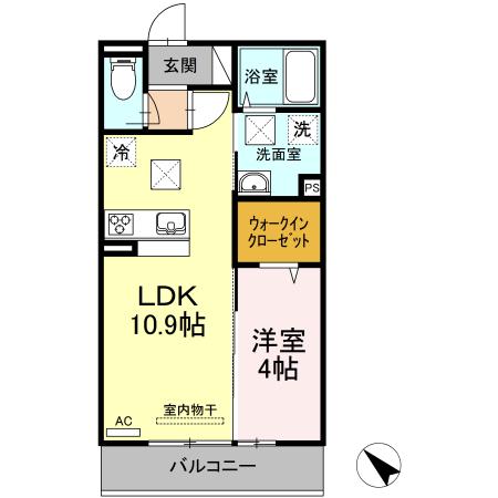 グランブリス(1LDK/1階)の間取り写真