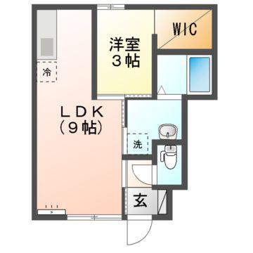 RESUA鍛冶町(1LDK/1階)の間取り写真