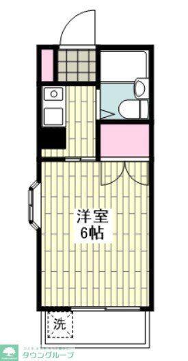 サン二俣ハイツ(1K/1階)の間取り写真
