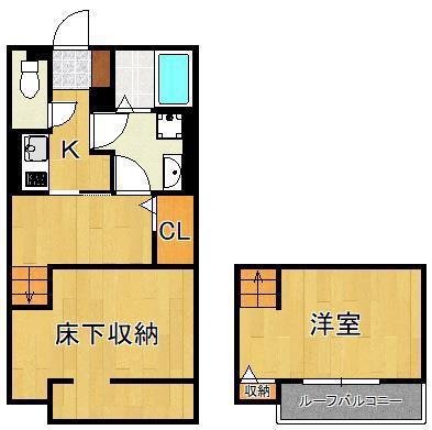 ブランシェ三萩野(1K/1階)の間取り写真