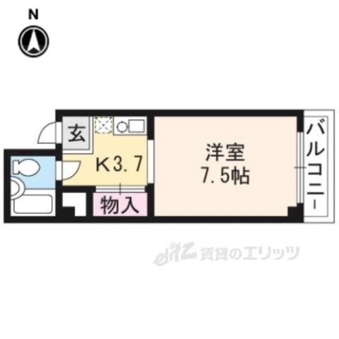 プルミエール青山(1K/2階)の間取り写真