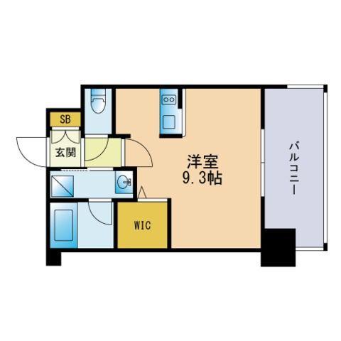 エンクレスト博多REY(ワンルーム/13階)の間取り写真