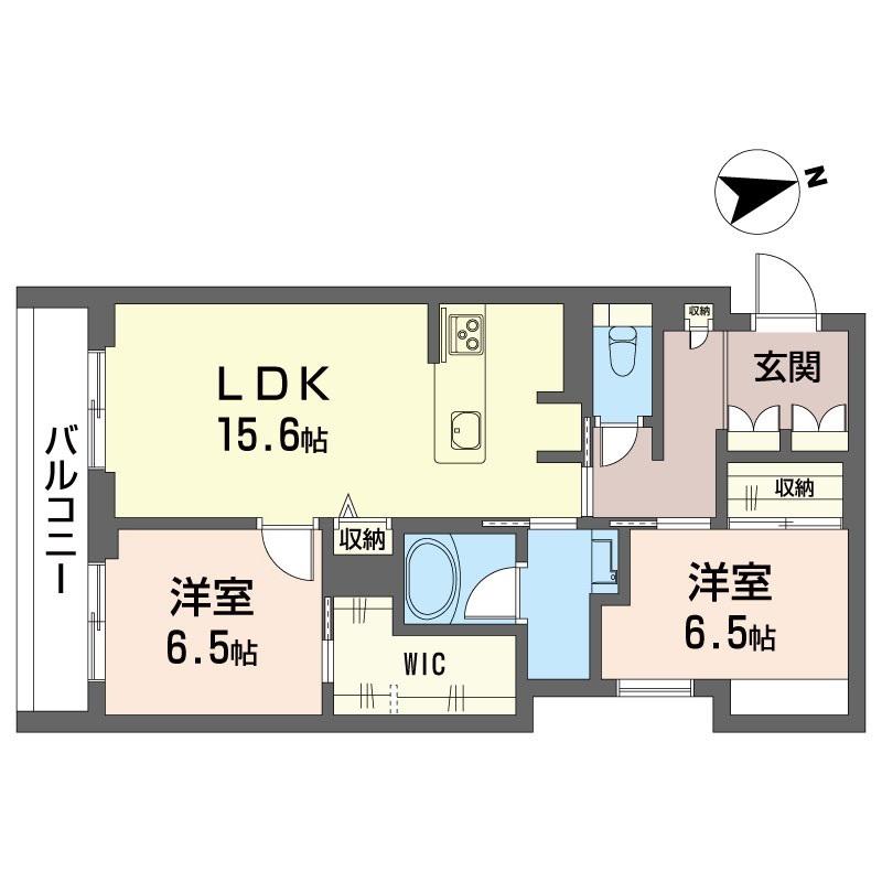 ソフィーガーデン SHAMAISON(2LDK/3階)の間取り写真