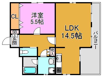 レ・ヴェルデヴェント(1LDK/5階)の間取り写真