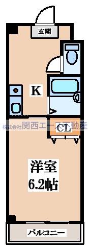 バンフォーレスミダ(1K/2階)の間取り写真