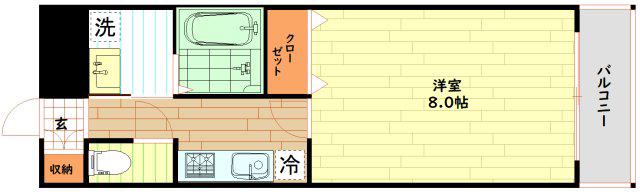 ヒルズR&A(1K/8階)の間取り写真