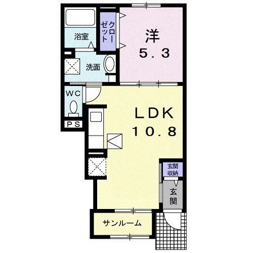 J-シャモニー スロープ II(1LDK/1階)の間取り写真