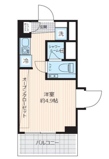 ステラコート横浜白楽(1K/2階)の間取り写真