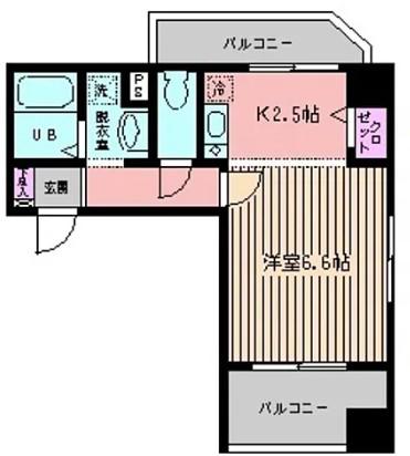 K-HOUSE(1K/4階)の間取り写真