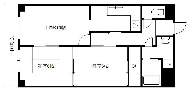 エミネンス善(2LDK/3階)の間取り写真