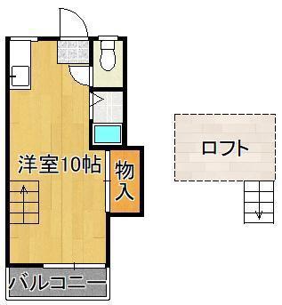 シティベール陣山C棟(ワンルーム/2階)の間取り写真
