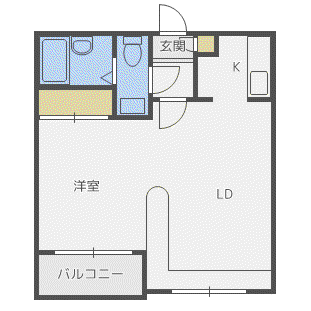 ハウスオブリザ平岸壱番館(1LDK/1階)の間取り写真
