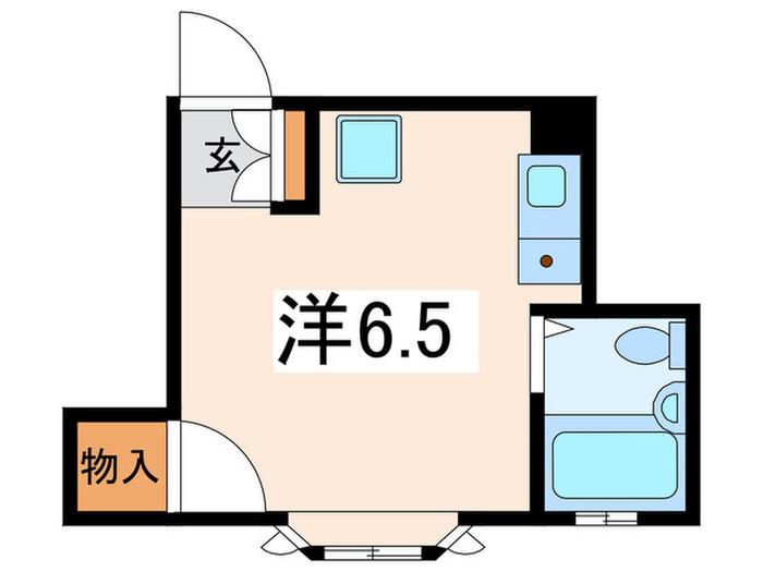 チバビル(ワンルーム/2階)の間取り写真