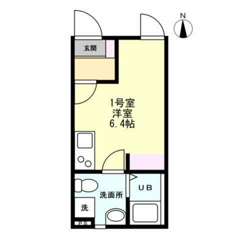 ヒルズ妙蓮寺(ワンルーム/1階)の間取り写真