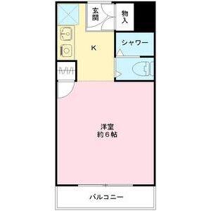 エルベコート泉大津(ワンルーム/2階)の間取り写真