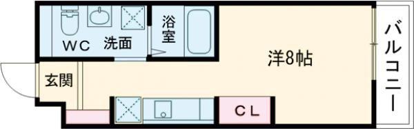 COLLINA山根町(ワンルーム/3階)の間取り写真