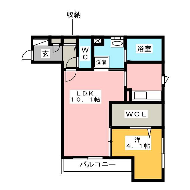 D-ROOM大橋(1LDK/2階)の間取り写真