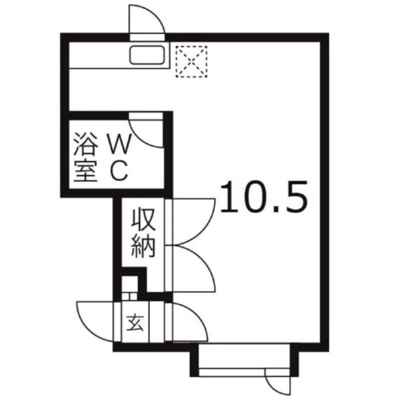 ウエストタウン前田(1K/2階)の間取り写真